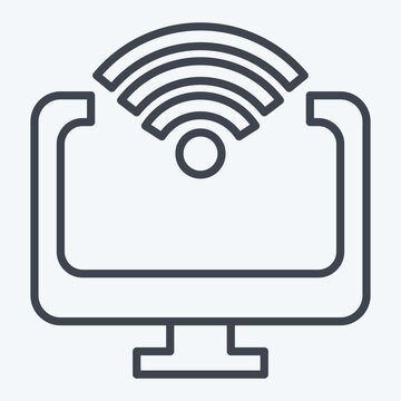 Icon Computer. related to Wifi symbol. line style. design editable