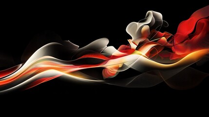 Poster - A bold and eye-catching red and white abstract design creating a striking visual experience full of energy and artistic expression