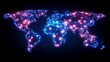 © MindVerse - Global Connectivity: A neon-lit world map pulses with interconnected dots and lines, visualizing the complex network of international relationships and information exchange.