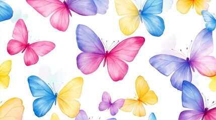 Poster - Colorful butterflies dance in nature's canvas artistic illustration bright and vibrant a whimsical viewpoint