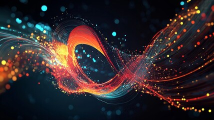 Poster - Dynamic light trails abstract background digital art colorful environment creative viewpoint visual concept