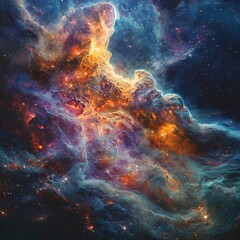 colorful nebula with starry background