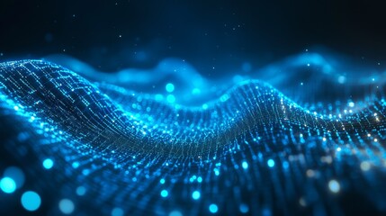 Poster - Dynamic data visualization waves virtual world digital art abstract environment close-up view concept of technology
