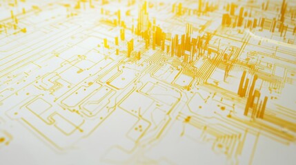 Poster - circuit board visualization tech lab graphic design digital environment aerial view innovation conce