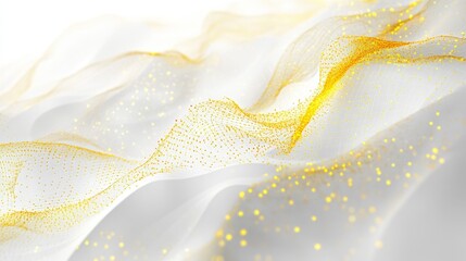 Poster - Elegant white and gold abstract wave digital art modern design soft light minimalist aesthetic