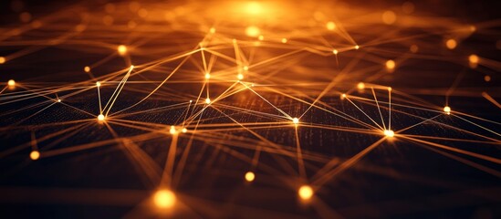Poster - illuminating connection network illustration with bright nodes a