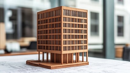 Poster - Architectural model showcase urban studio design presentation modern setting close-up view building concept exploration