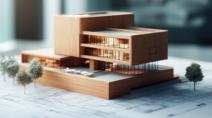 Poster - Architectural model showcase modern design interior space contemporary environment creative viewpoint