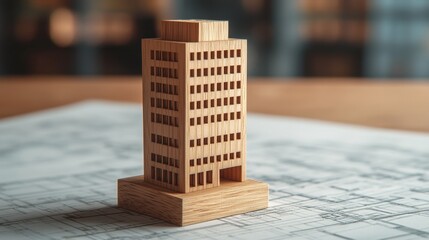 Poster - Architectural model building workshop urban studio 3d design creative environment close-up view innovation and collaboration