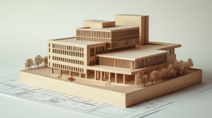 Poster - Architectural model showcase modern design educational setting studio environment elevated viewpoint innovative concepts