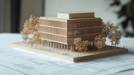 Poster - Architectural model showcase urban studio 3d render modern design aerial view innovative concepts
