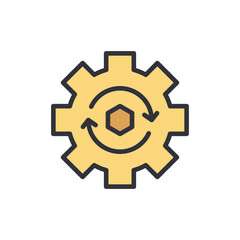 Poster - Engineering colored icons, minimalist vector illustration ,simple transparent graphic element .Isolated on white background