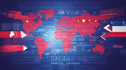 Poster - global digital landscape china focus data visualization technology modern insight
