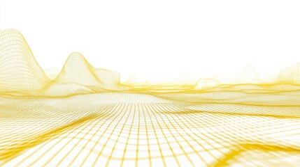 Poster - dynamic yellow wave patterns abstract art digital creation vibrant environment aerial view conceptua