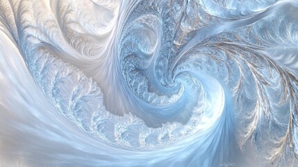Poster - Dynamic swirling ice patterns abstract digital art serene cool environment aerial viewpoint modern design concept