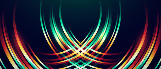 Poster - Symmetrical colorful curved lines abstract background