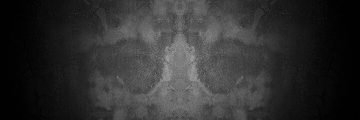 Leinwandbilder - Old wall texture cement dark black gray background abstract grey color design are light with white gradient background.