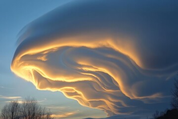 Wall Mural - Evening Clouds. Beautiful Sky with Sunset Clouds in Nature Background