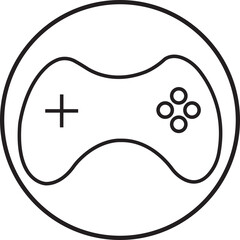 Poster - Video game console icon in line style. Gaming controller concept. Gaming technology sign symbol illustration. Suitable for web page, mobile app and ui design isolated on transparent background.