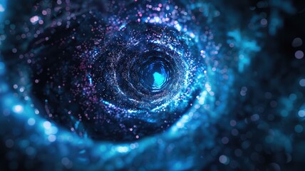 Poster - Dive into a mesmerizing abstract design featuring a vibrant blue spiral pattern. This captivating cosmic space image evokes feelings of depth and infinity, perfect for creative projects.