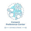 © IMG visuals icons - Consent preference center soft blue concept icon. Review, modify and withdraw permission for data processing. Round shape line illustration. Abstract idea. Graphic design. Easy to use in article