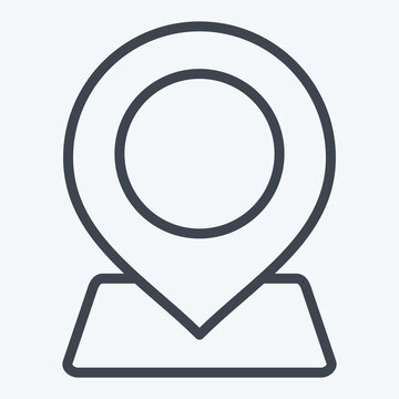 Icon Geographical Area. related to Location symbol. line style. design editable