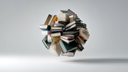 Poster - Floating cluster of diverse books in mid-air.