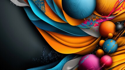 Poster - Dynamic material textures illustration digital art abstract design colorful environment creative viewpoint