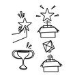 © devitaayu - doodle icon star and reward illustration collection