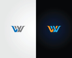 Poster - Modern Geometric LW or WL Letter Logo Design Concept Vector Template.