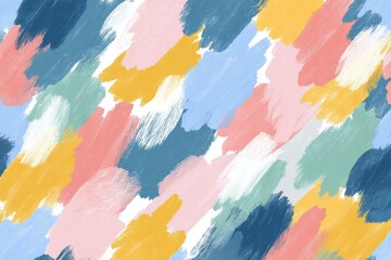 Poster - Vibrant Abstract Painting with Bold Brushstrokes and Pastel Colors on White Background, Artistic Design