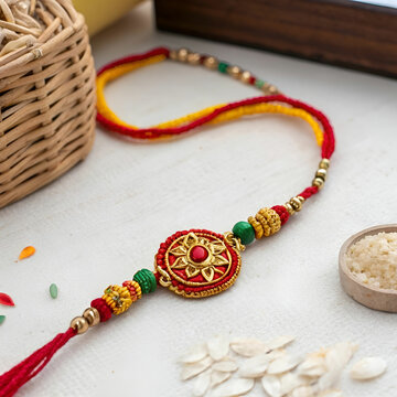 Indian festival Akshaya Tritiya concept, decorated items.