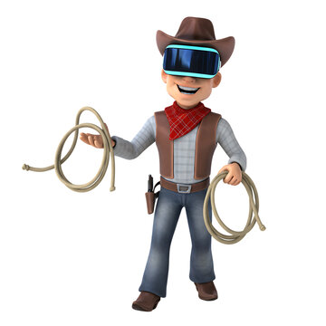Cowboy VR Headset Western Cartoon Character