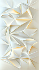 Poster - Artistic wave patterns abstract design paper texture minimalist. Elegant white floral wall art indoor gallery 3d texture display modern design close-up aesthetic appeal.