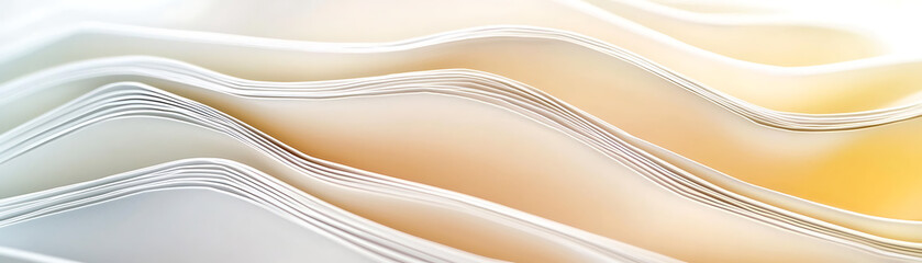 Poster - Artistic wave patterns abstract design paper texture minimalist. Elegant white floral wall art indoor gallery 3d texture display modern design close-up aesthetic appeal.