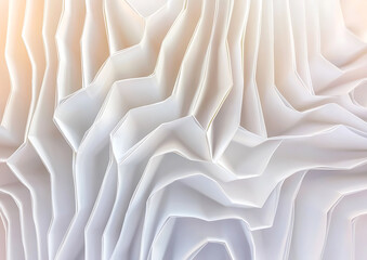 Poster - Artistic wave patterns abstract design paper texture minimalist. Elegant white floral wall art indoor gallery 3d texture display modern design close-up aesthetic appeal.