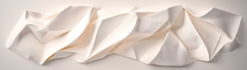 Poster - Artistic wave patterns abstract design paper texture minimalist. Elegant white floral wall art indoor gallery 3d texture display modern design close-up aesthetic appeal.