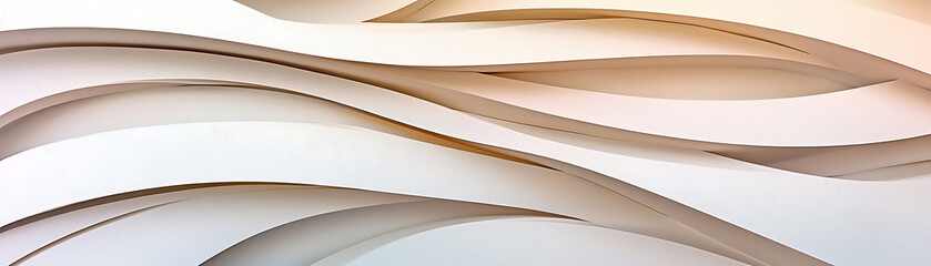 Poster - Artistic wave patterns abstract design paper texture minimalist. Elegant white floral wall art indoor gallery 3d texture display modern design close-up aesthetic appeal.