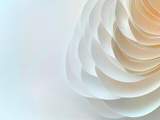 Poster - Artistic wave patterns abstract design paper texture minimalist. Elegant white floral wall art indoor gallery 3d texture display modern design close-up aesthetic appeal.