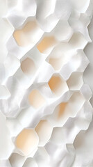 Poster - Artistic wave patterns abstract design paper texture minimalist. Elegant white floral wall art indoor gallery 3d texture display modern design close-up aesthetic appeal.
