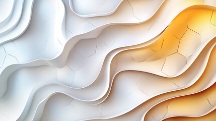 Poster - Artistic wave patterns abstract design paper texture minimalist. Elegant white floral wall art indoor gallery 3d texture display modern design close-up aesthetic appeal.