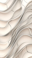 Poster - Artistic wave patterns abstract design paper texture minimalist. Elegant white floral wall art indoor gallery 3d texture display modern design close-up aesthetic appeal.