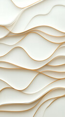 Poster - Artistic wave patterns abstract design paper texture minimalist. Elegant white floral wall art indoor gallery 3d texture display modern design close-up aesthetic appeal.