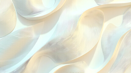 Poster - Artistic wave patterns abstract design paper texture minimalist. Elegant white floral wall art indoor gallery 3d texture display modern design close-up aesthetic appeal.