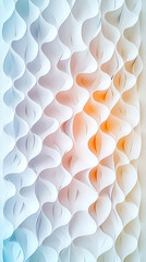 Poster - Artistic wave patterns abstract design paper texture minimalist. Elegant white floral wall art indoor gallery 3d texture display modern design close-up aesthetic appeal.
