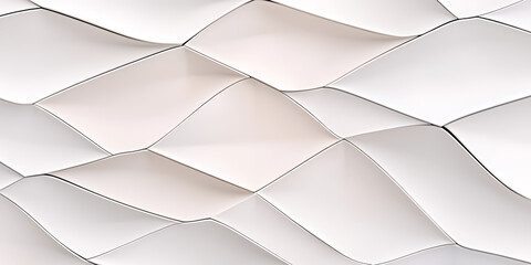 Poster - Artistic wave patterns abstract design paper texture minimalist. Elegant white floral wall art indoor gallery 3d texture display modern design close-up aesthetic appeal.