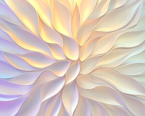 Poster - Artistic wave patterns abstract design paper texture minimalist. Elegant white floral wall art indoor gallery 3d texture display modern design close-up aesthetic appeal.