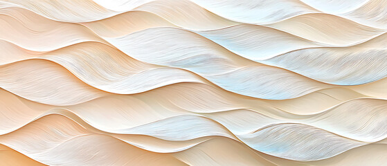 Poster - Artistic wave patterns abstract design paper texture minimalist. Elegant white floral wall art indoor gallery 3d texture display modern design close-up aesthetic appeal.