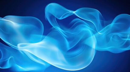 Poster - Abstract digital design of flowing, translucent, light-blue shapes.