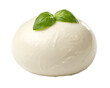 © Photo Find - Mozzarella ball with basil garnish isolated on transparent background